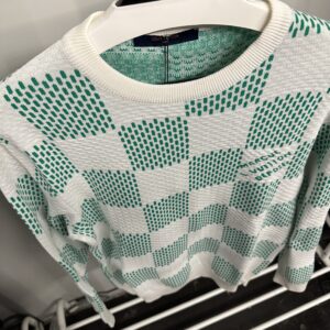 Louis Vuitton Sweater Wol Groen Wit - Afbeelding 4