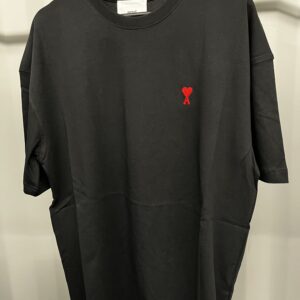Ami Paris kleine rode logo zwart shirt Oversize