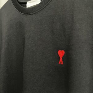 Ami Paris kleine rode logo zwart shirt Oversize - Afbeelding 3