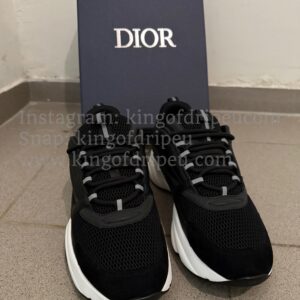Dior B22 Zwart met witte zool technisch mesh - Afbeelding 4