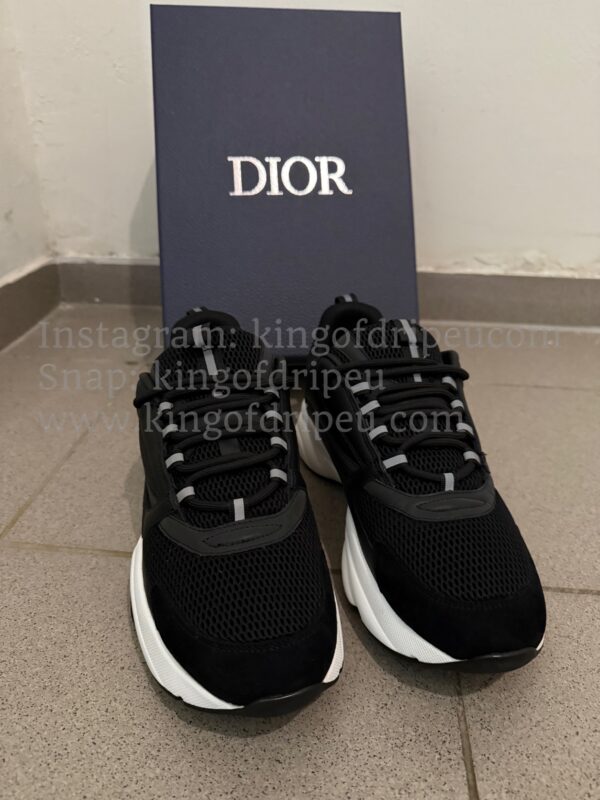 Dior B22 Zwart met witte zool technisch mesh - Afbeelding 4
