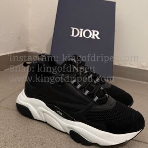 Dior B22 Zwart met witte zool technisch mesh - Afbeelding 3