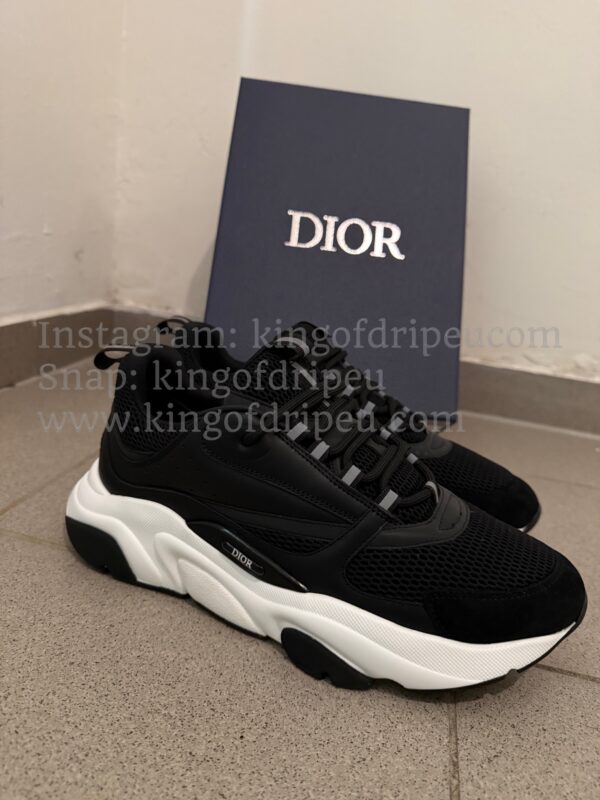 Dior B22 Zwart met witte zool technisch mesh - Afbeelding 3