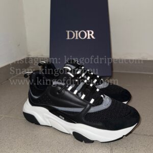 Dior B22 Zwart met witte zool technisch mesh - Afbeelding 2