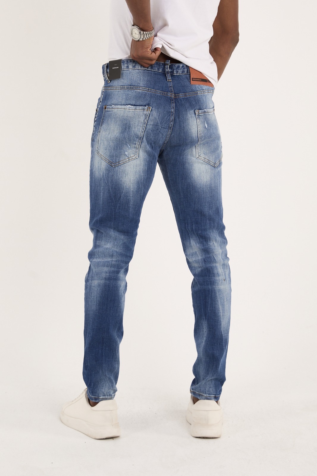 Dsquared2 blauw jeans met scheur 51 - Afbeelding 3